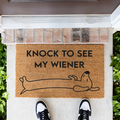 Knock to See My Wiener Funny Doormat