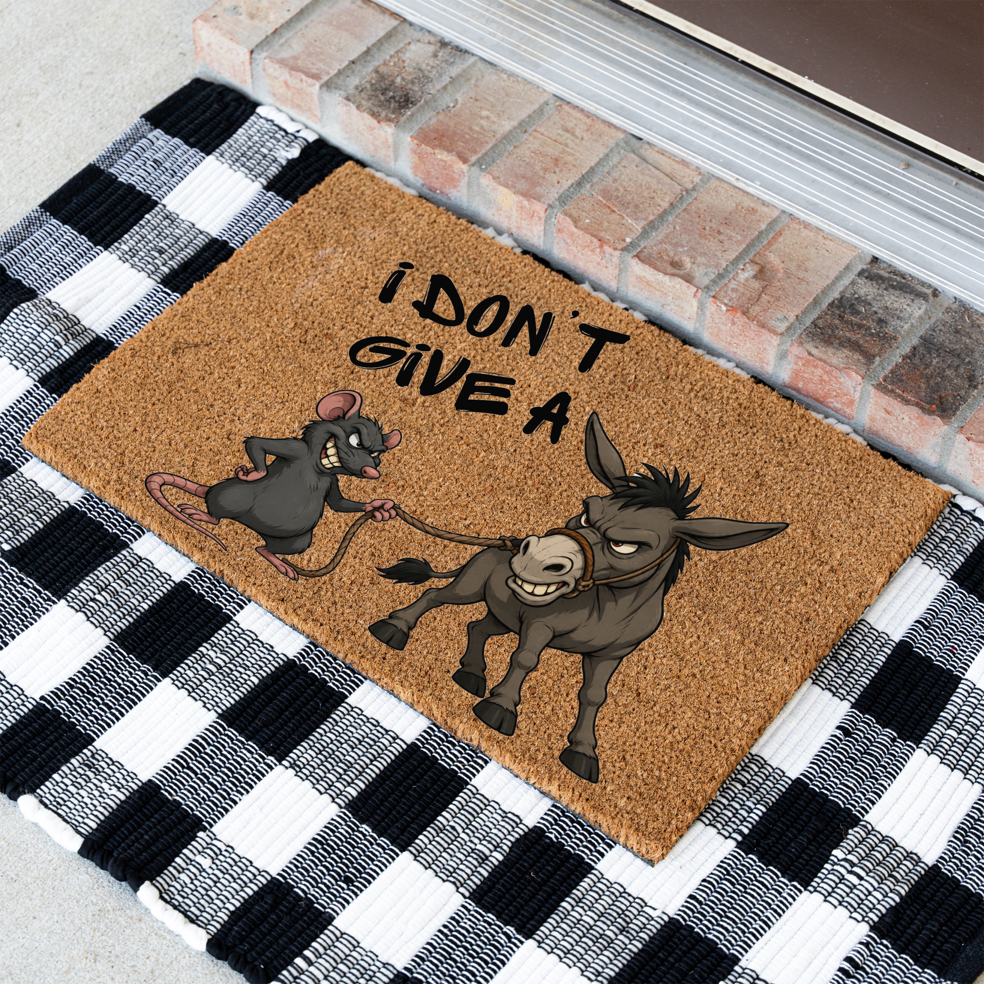 I Don't Give a Rat's Ass Funny Doormat