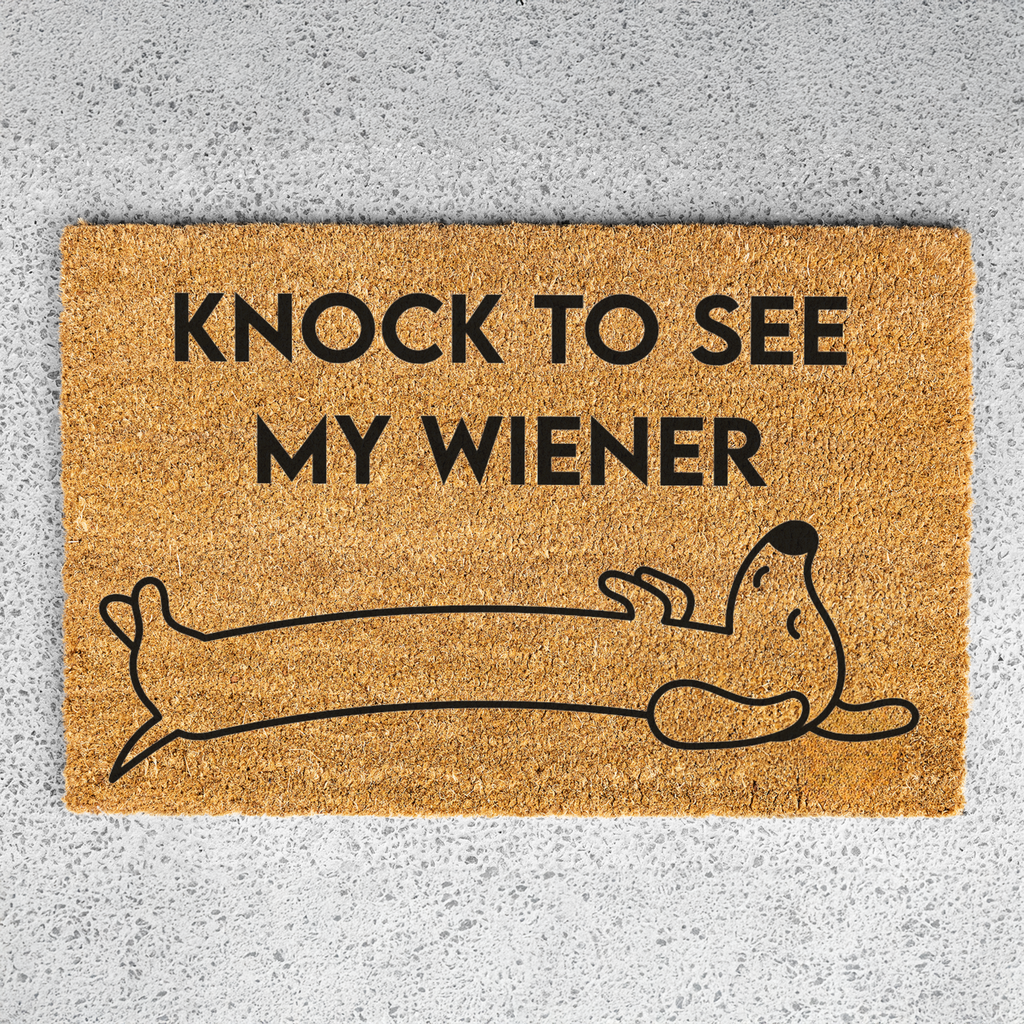 Knock to See My Wiener Funny Doormat