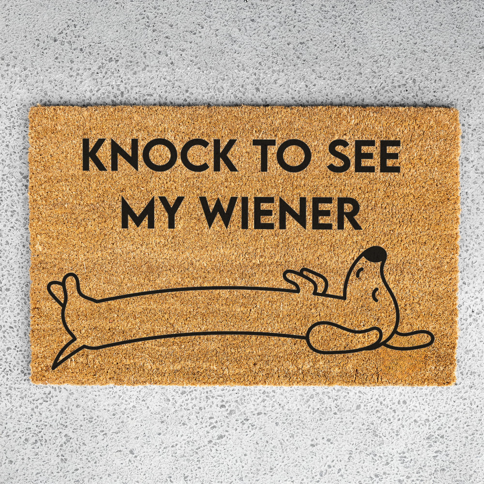 Knock to See My Wiener Funny Doormat