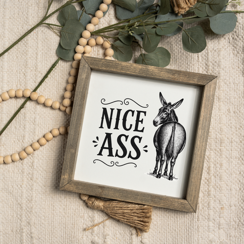 Nice Ass Donkey Wood Framed Art