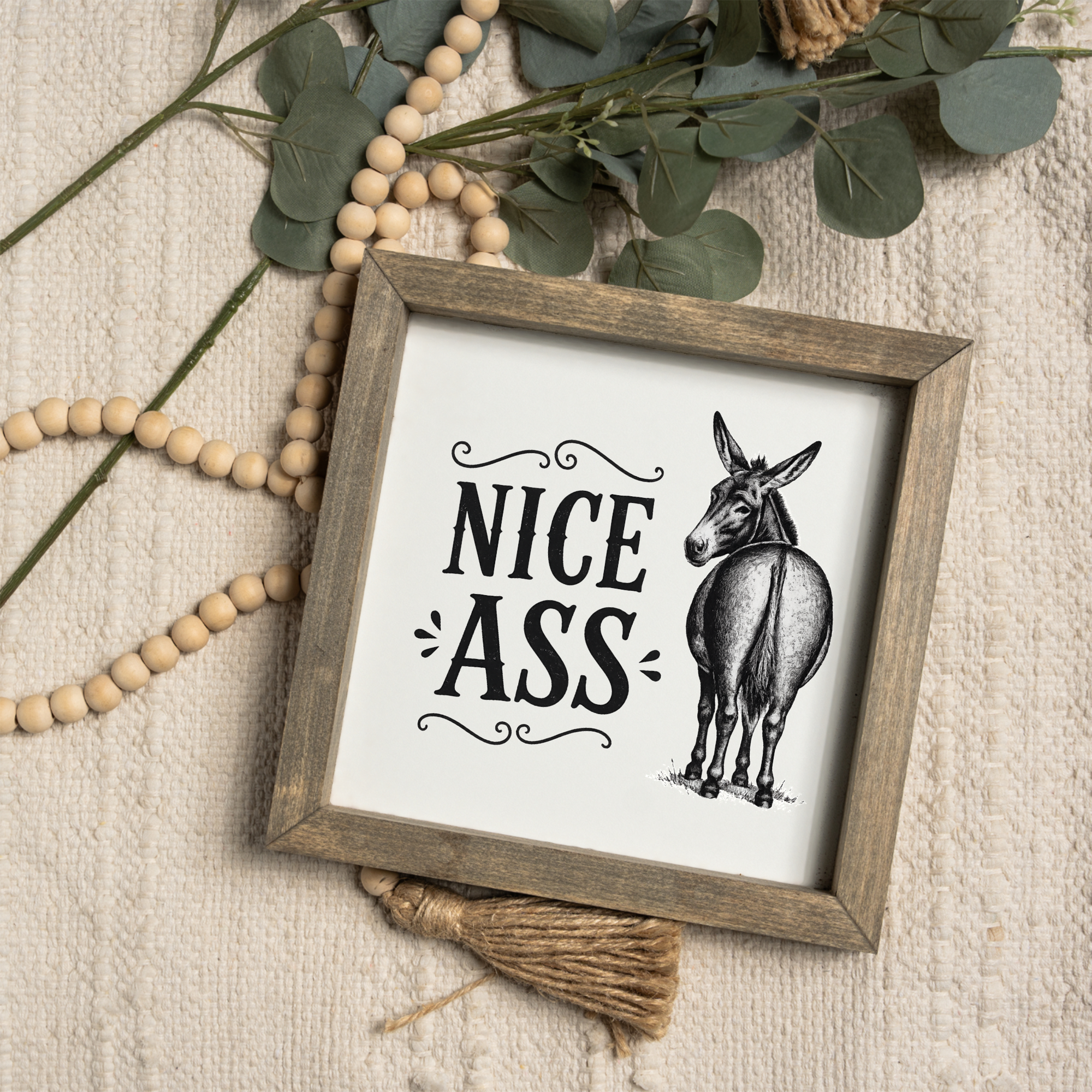 Nice Ass Donkey Wood Framed Art