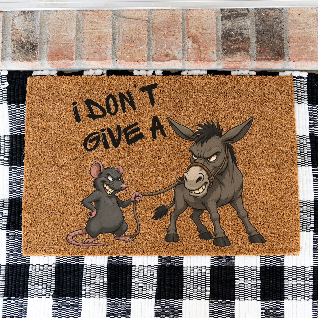 I Don't Give a Rat's Ass Funny Doormat