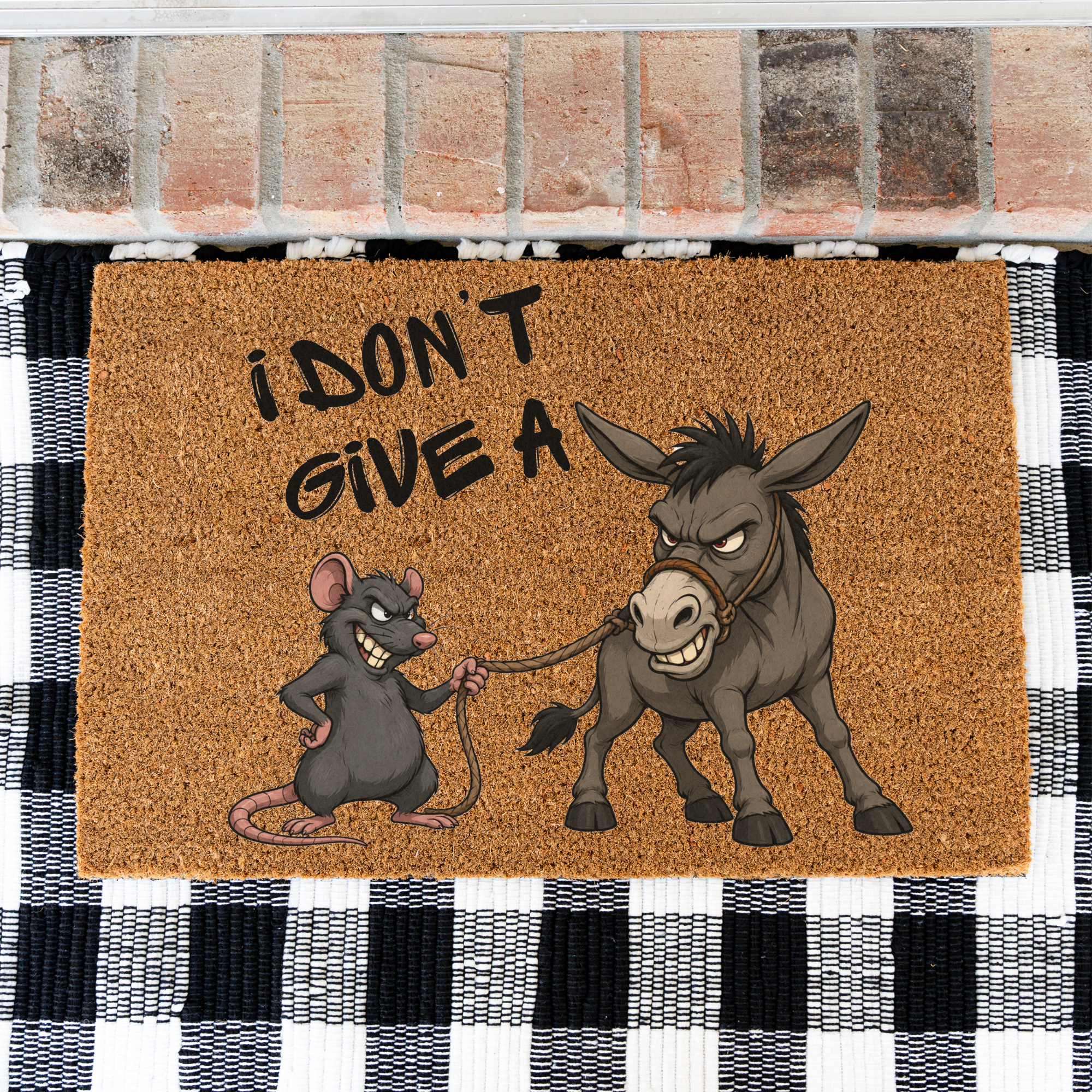 I Don't Give a Rat's Ass Funny Doormat