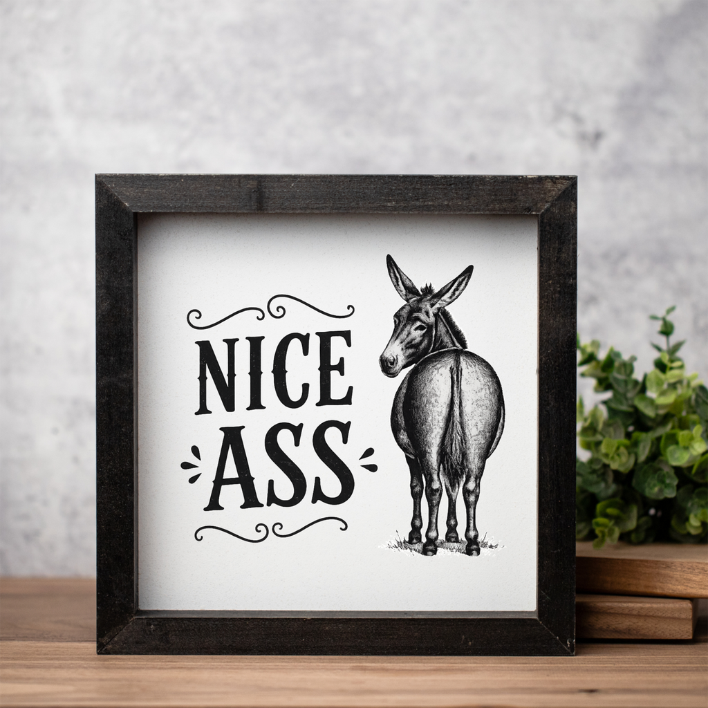 Nice Ass Donkey Wood Framed Art