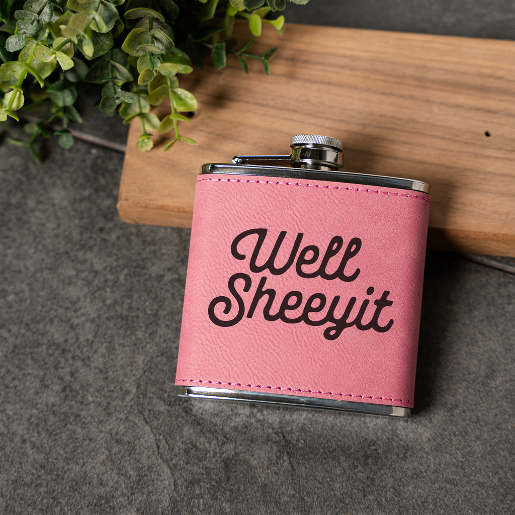 Well Sheeyit Engraved Flask