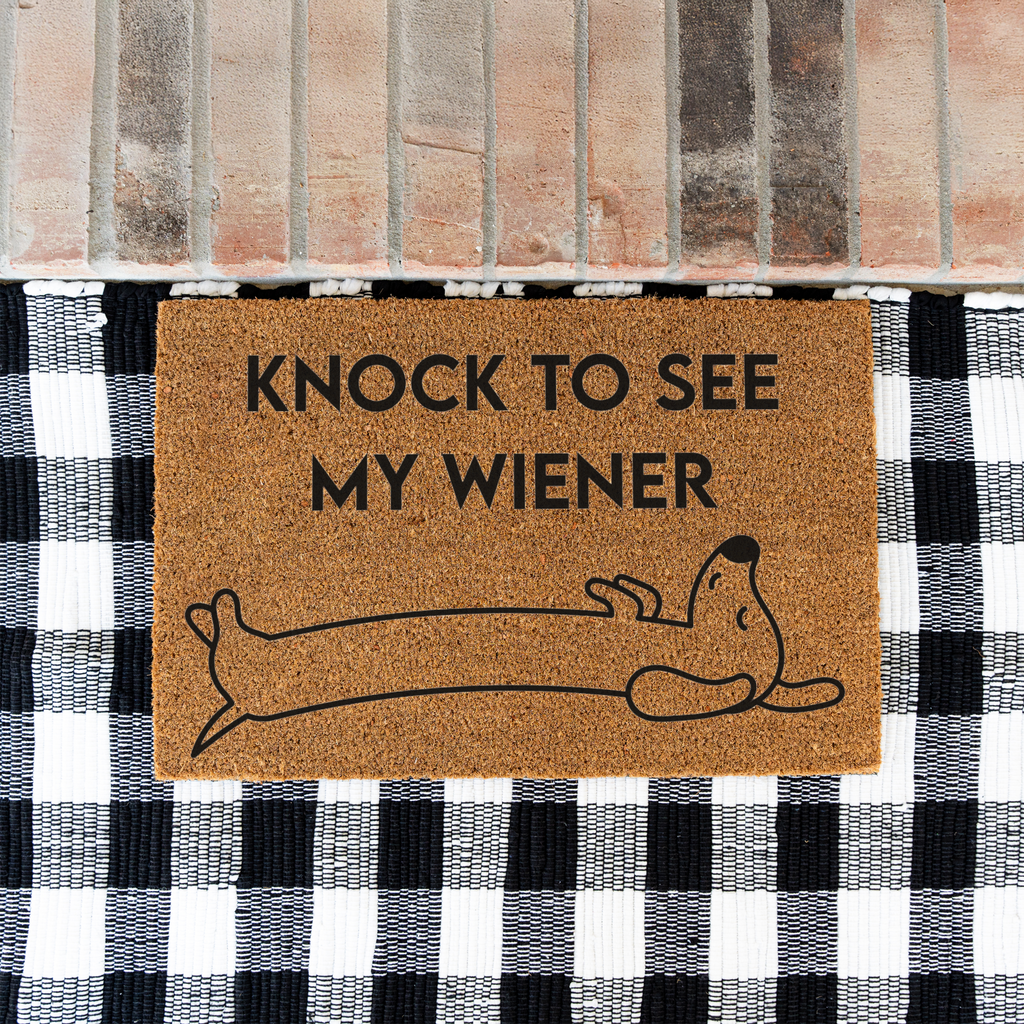 Knock to See My Wiener Funny Doormat
