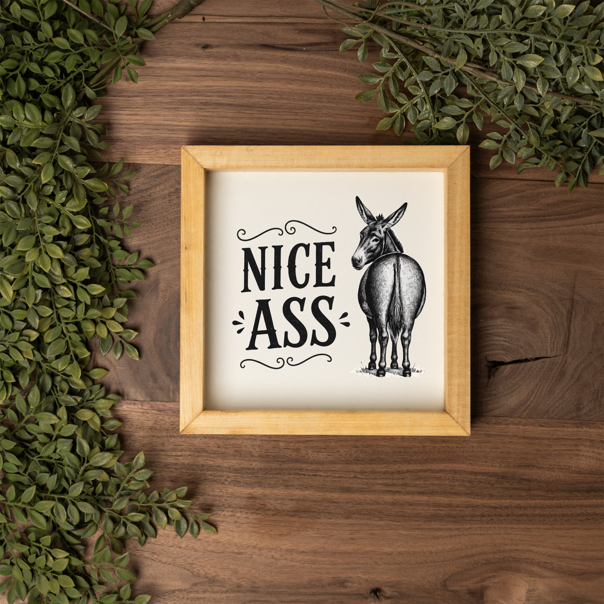 Nice Ass Donkey Wood Framed Art