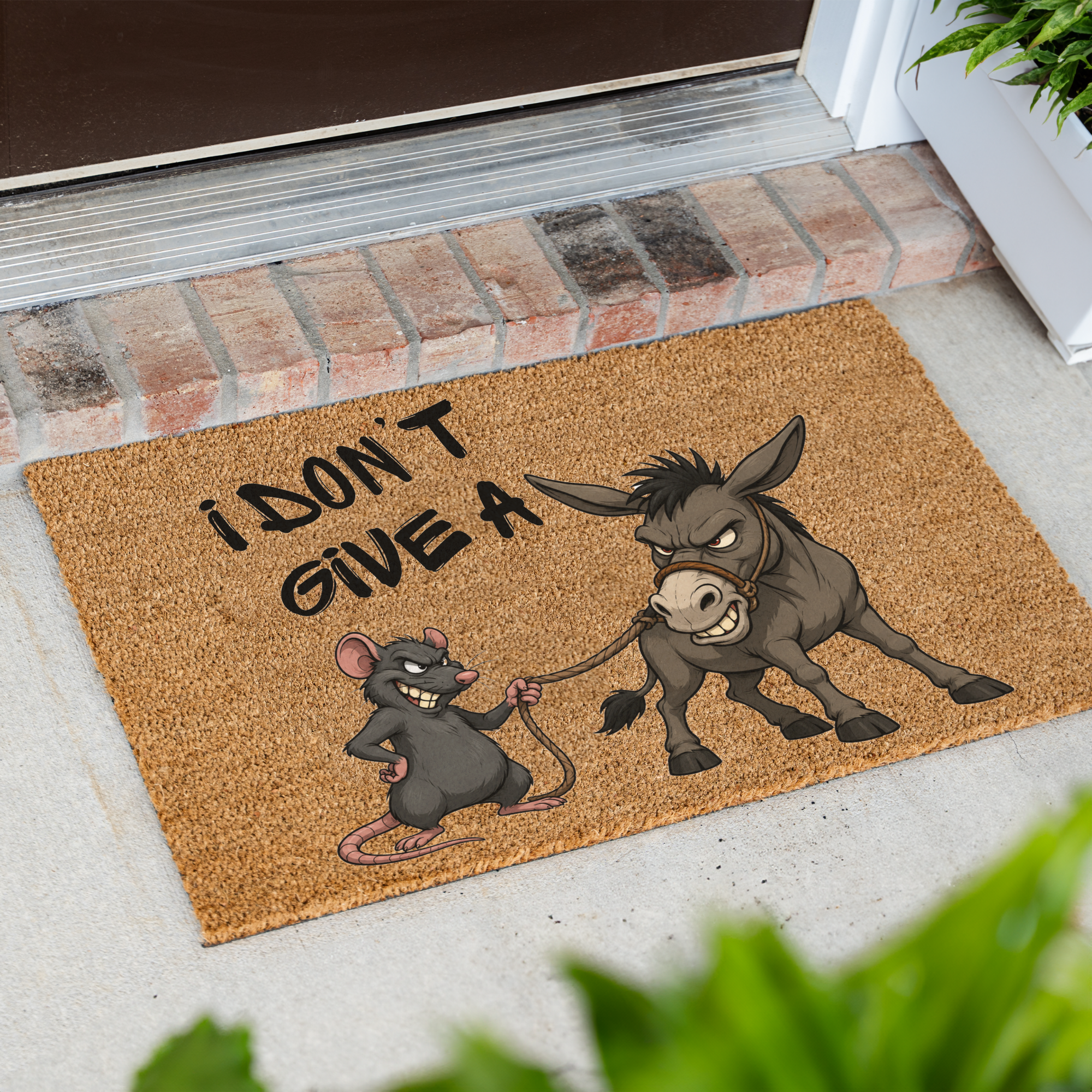 I Don't Give a Rat's Ass Funny Doormat