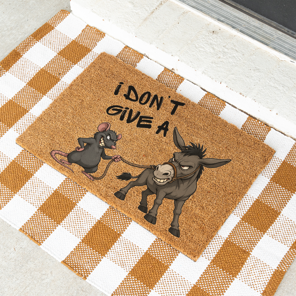 I Don't Give a Rat's Ass Funny Doormat