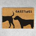 Dog Sniffing Butt Greeting Welcome Mat