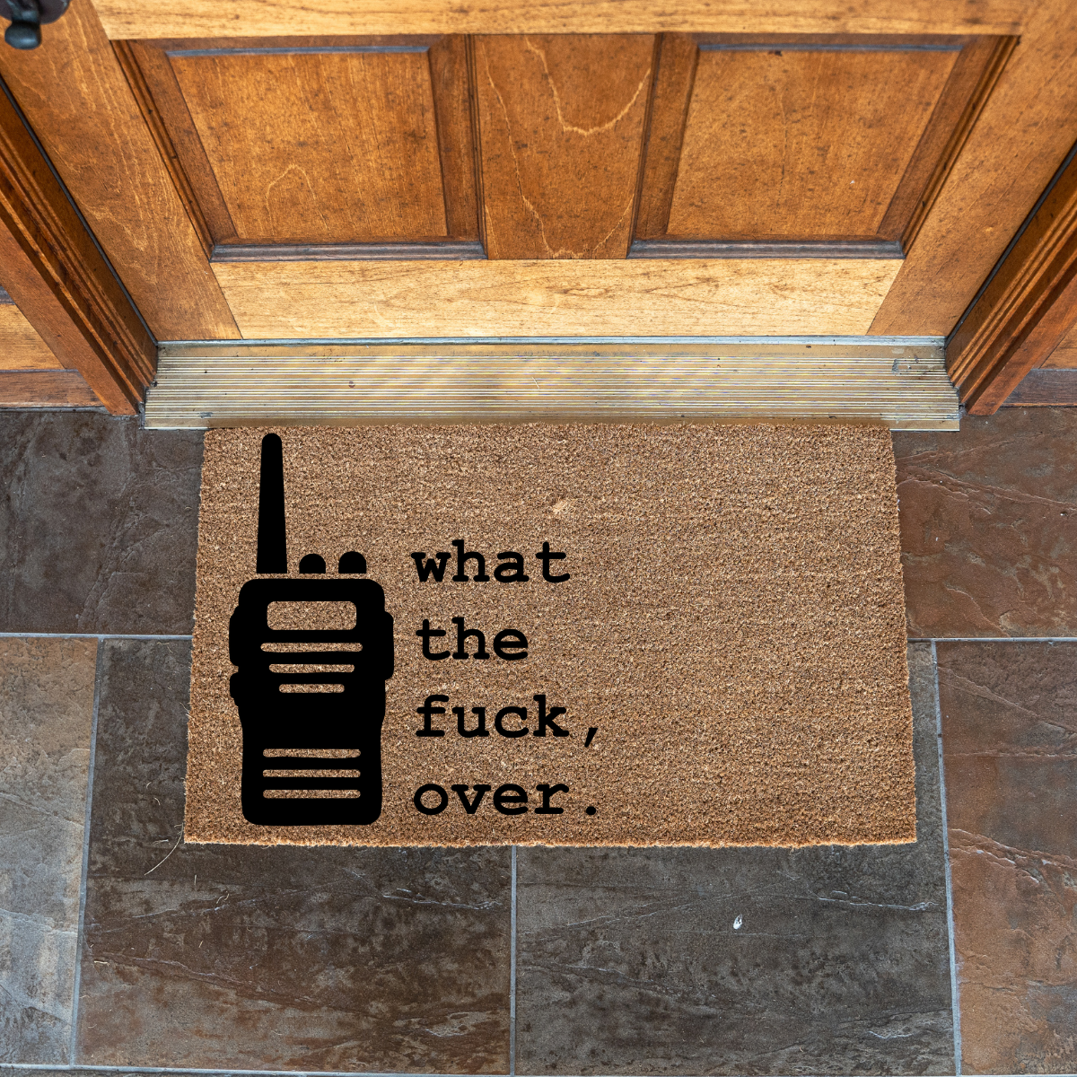 What The Fuck, Over. Walkie Talkie Doormat