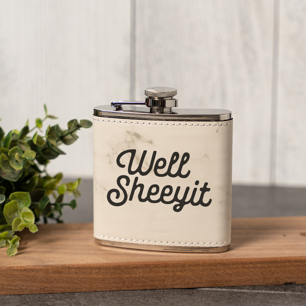 Well Sheeyit Engraved Flask