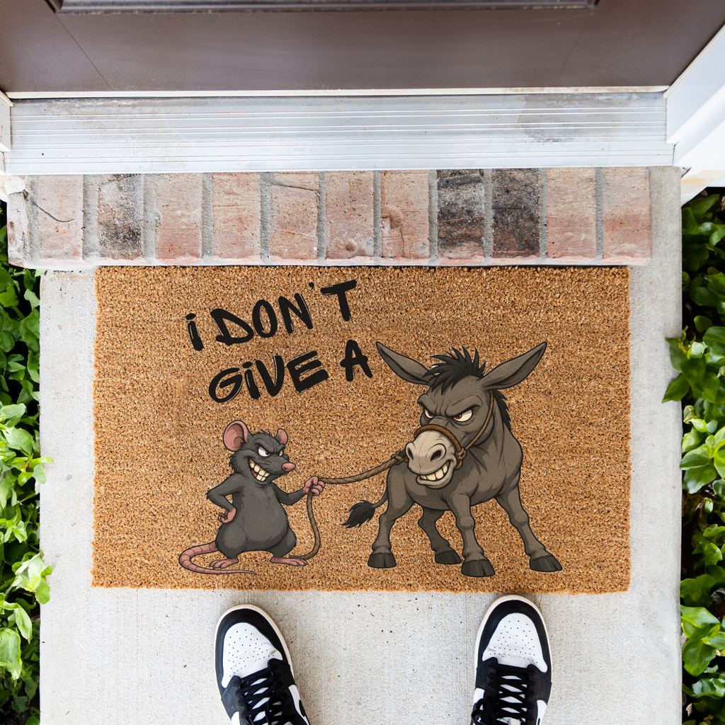 I Don't Give a Rat's Ass Funny Doormat