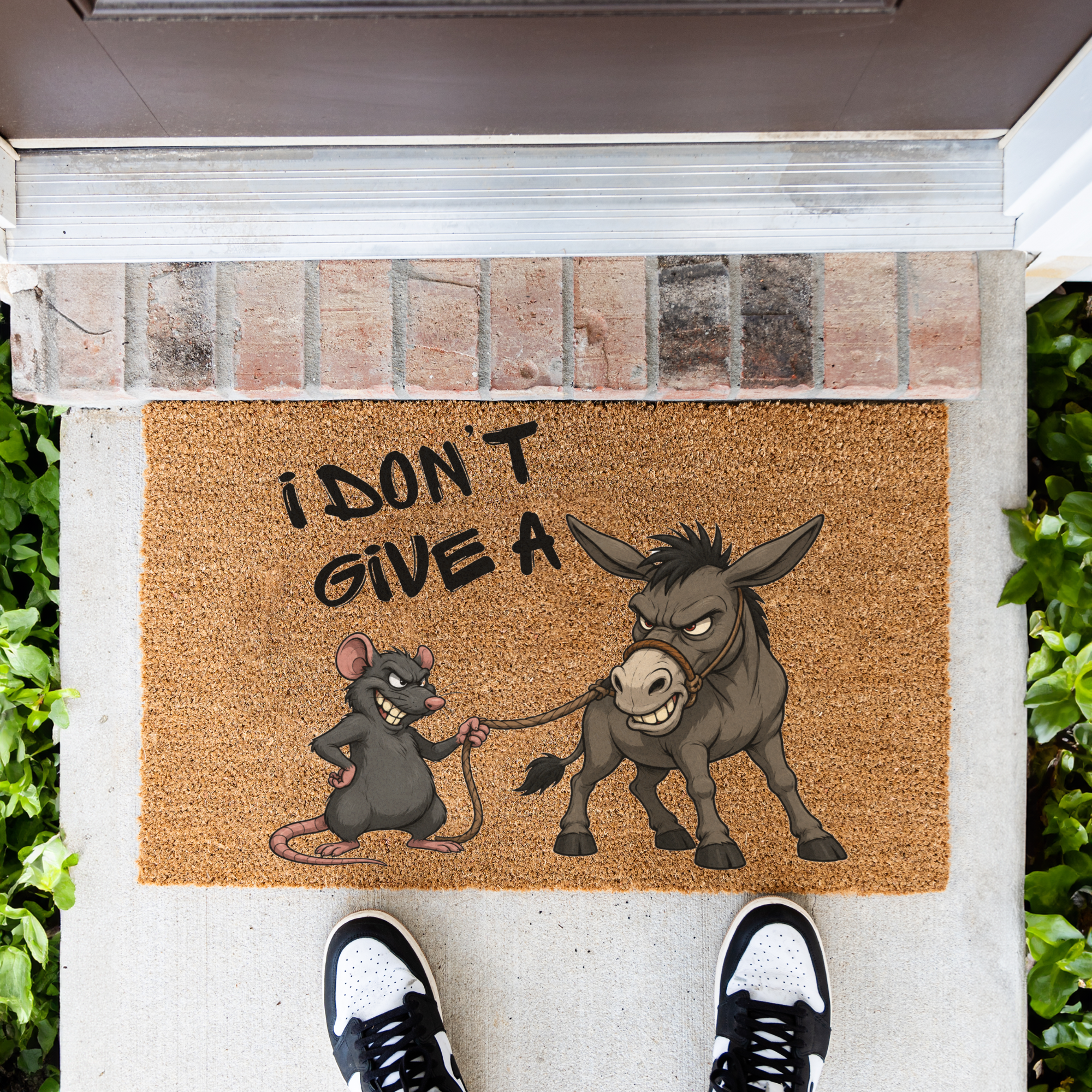I Don't Give a Rat's Ass Funny Doormat
