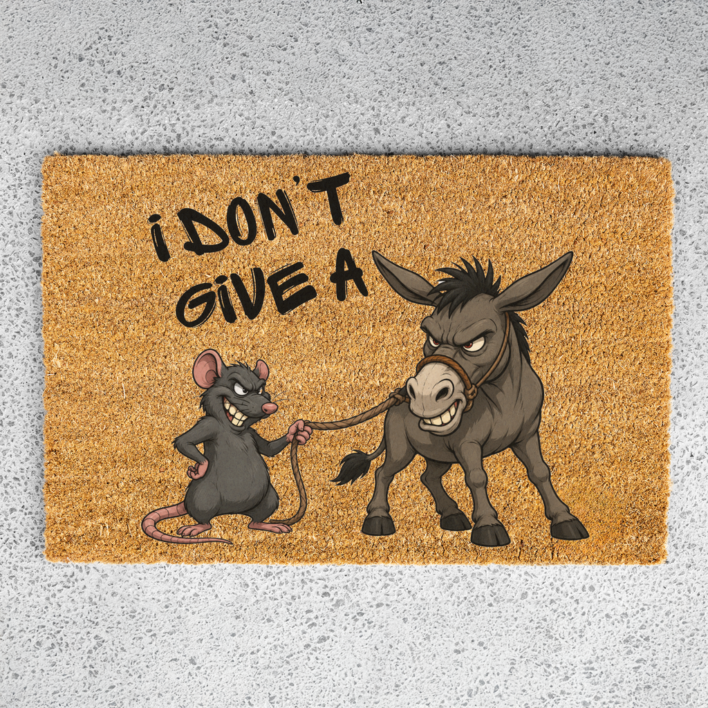 I Don't Give a Rat's Ass Funny Doormat