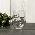 I Don't Give a Rat's Ass Funny Stemless Wine Glass