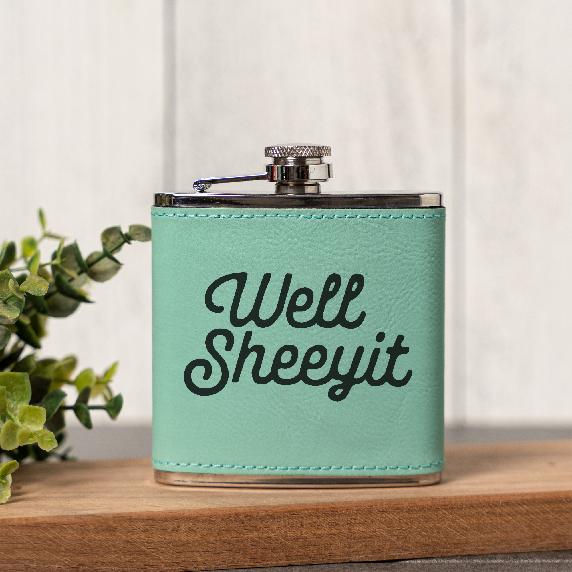 Well Sheeyit Engraved Flask