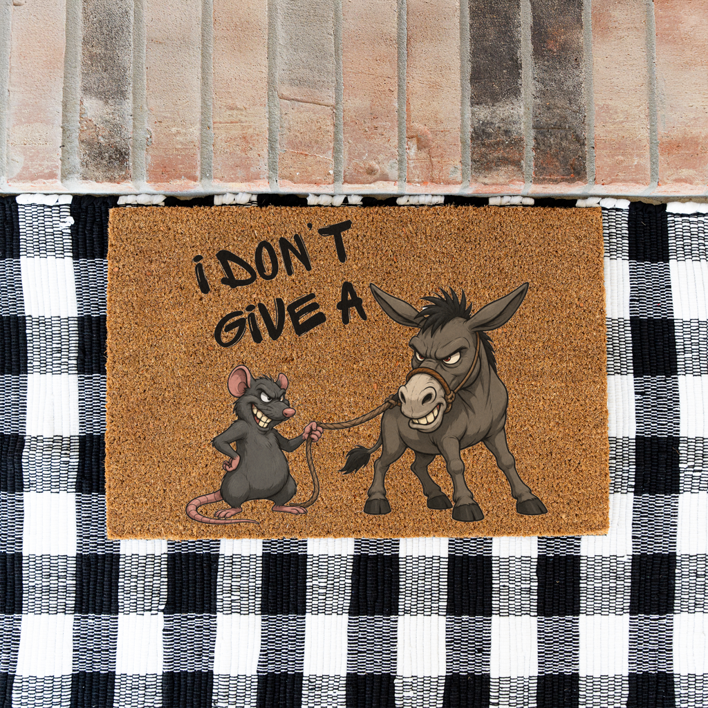 I Don't Give a Rat's Ass Funny Doormat