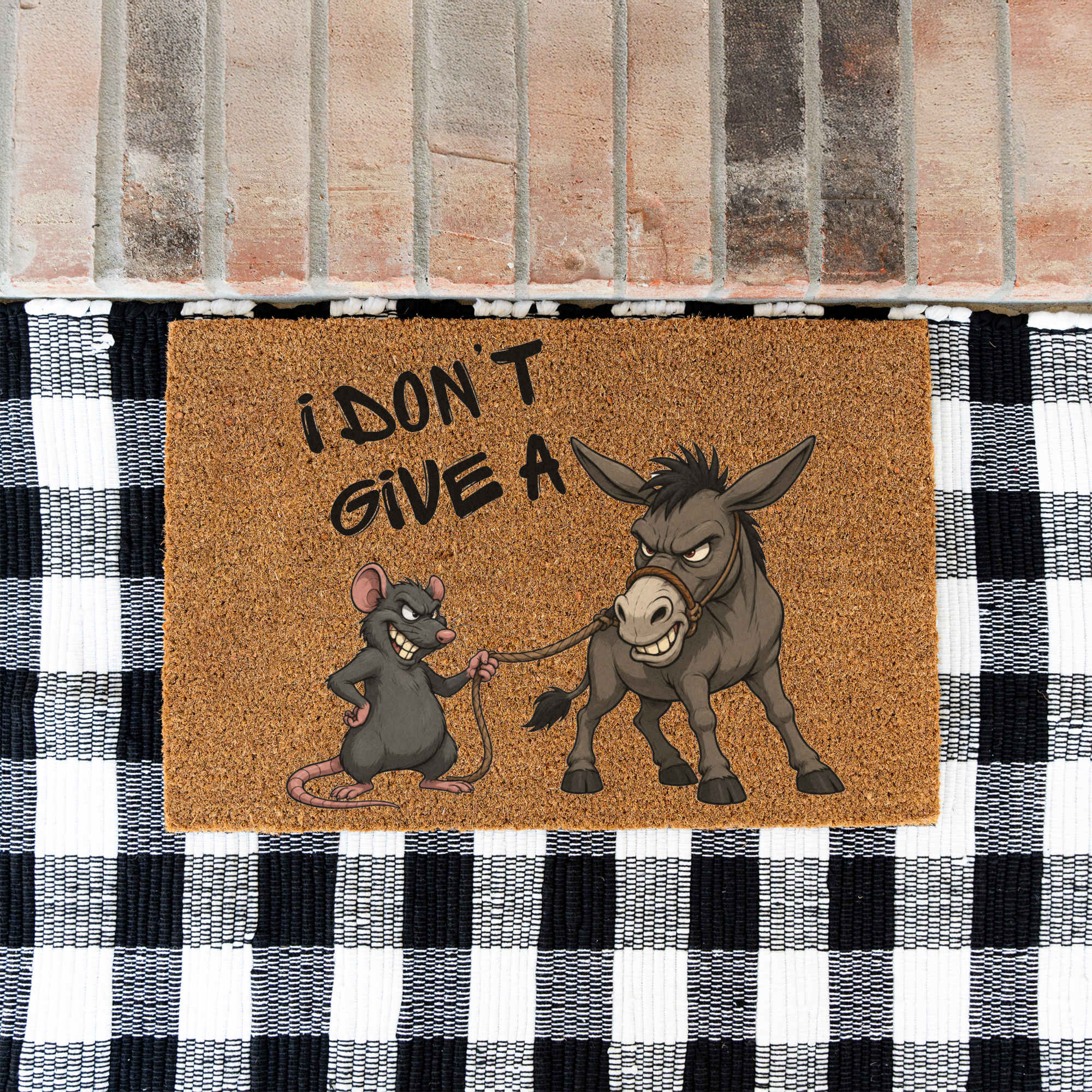 I Don't Give a Rat's Ass Funny Doormat