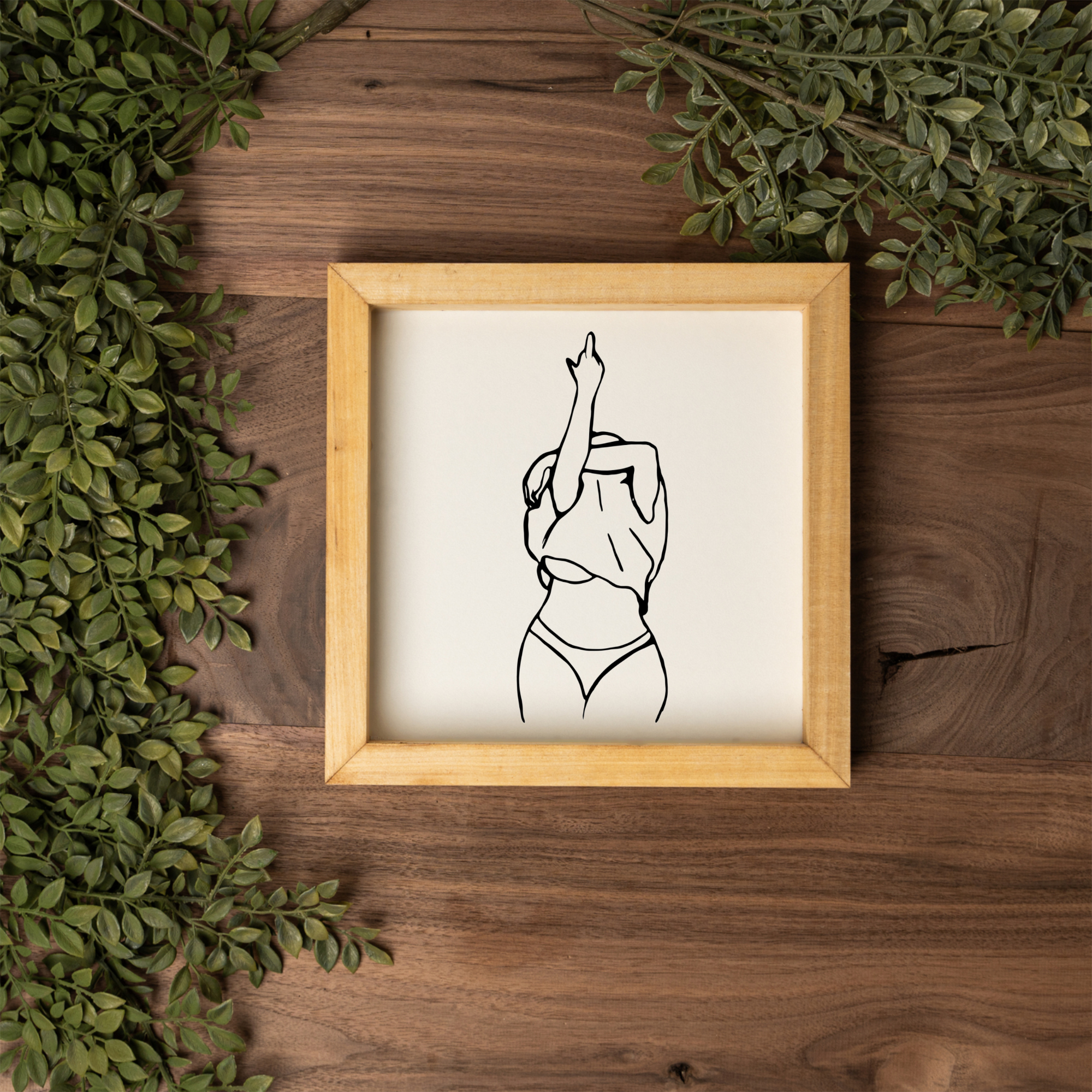 Woman Silhouette Wooden Framed Wall Art
