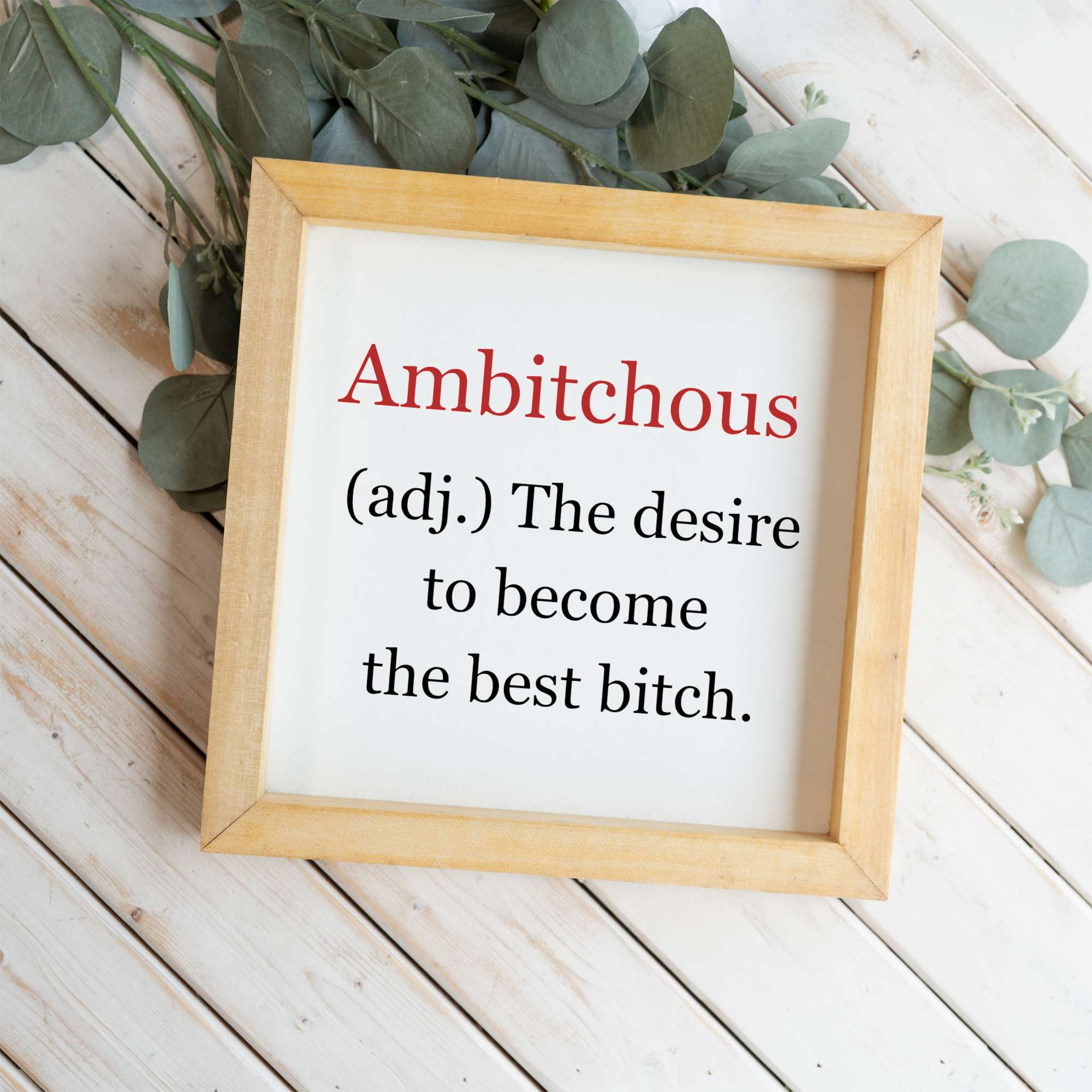 Ambitchous Wooden Framed Wall Art