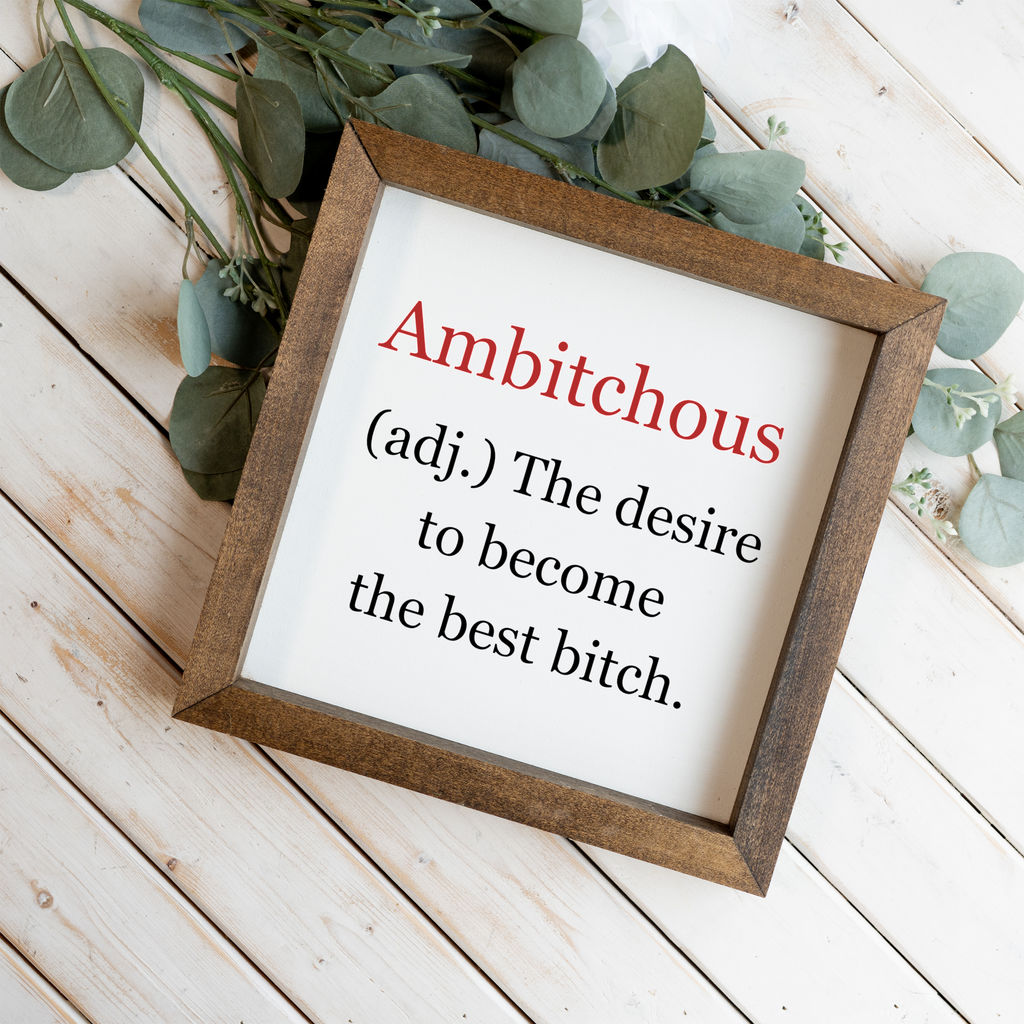 Ambitchous Wooden Framed Wall Art