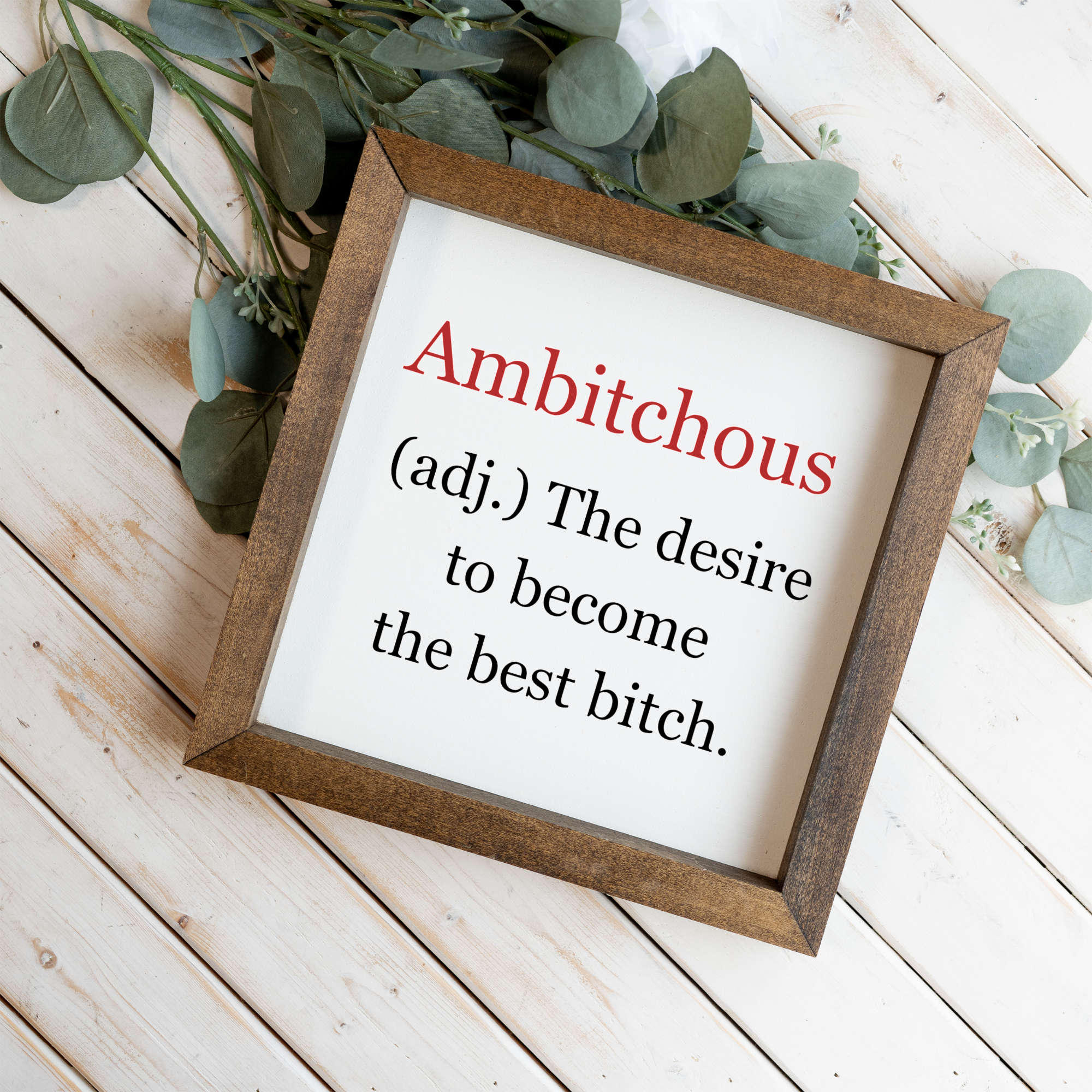 Ambitchous Wooden Framed Wall Art