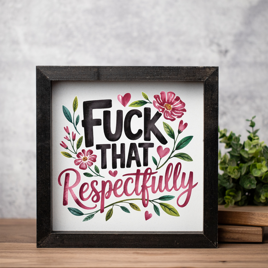 Fuck That Respectfully Wood Framed Wall Art