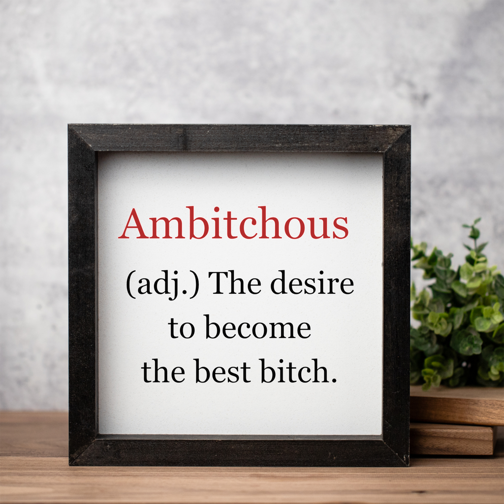 Ambitchous Wooden Framed Wall Art