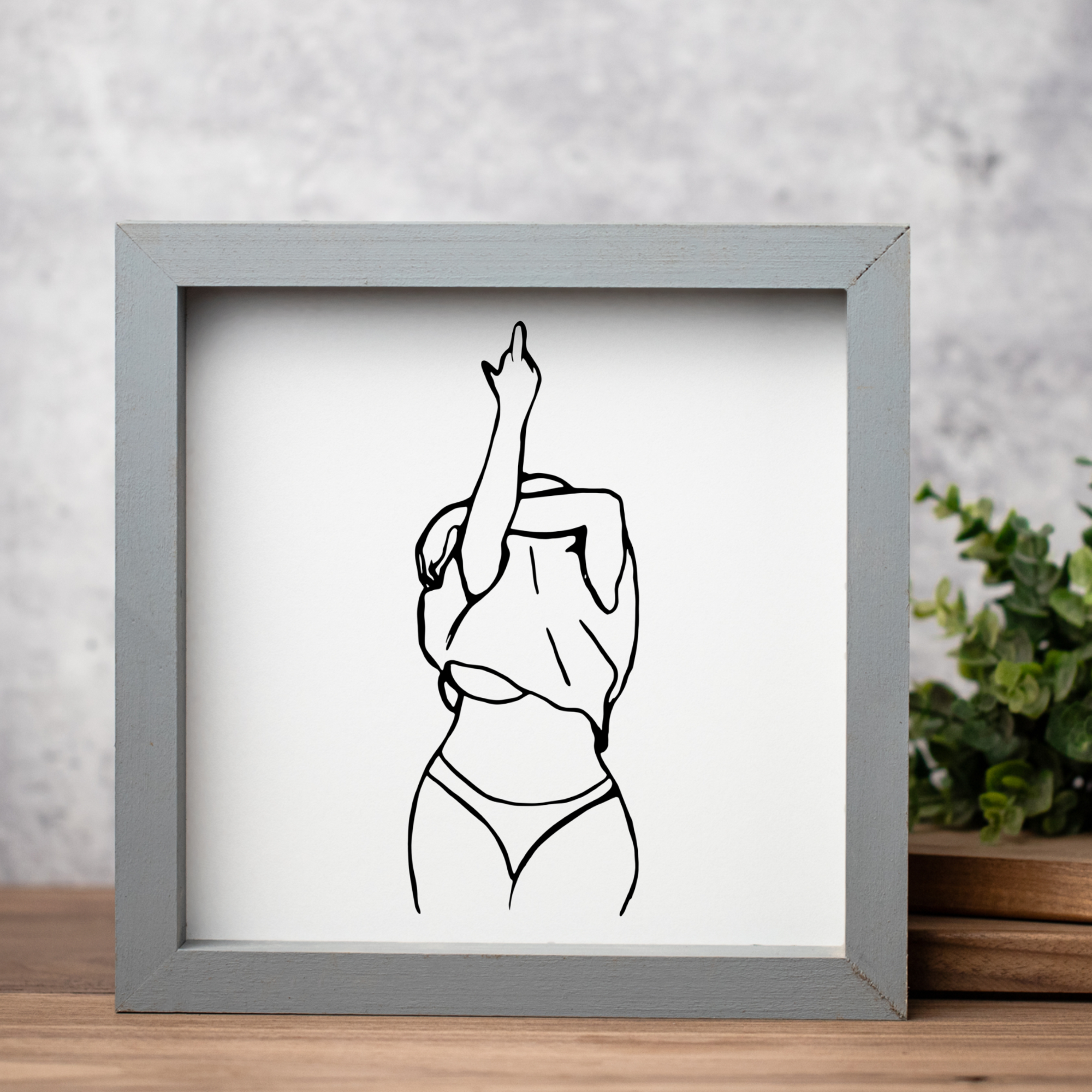 Woman Silhouette Wooden Framed Wall Art