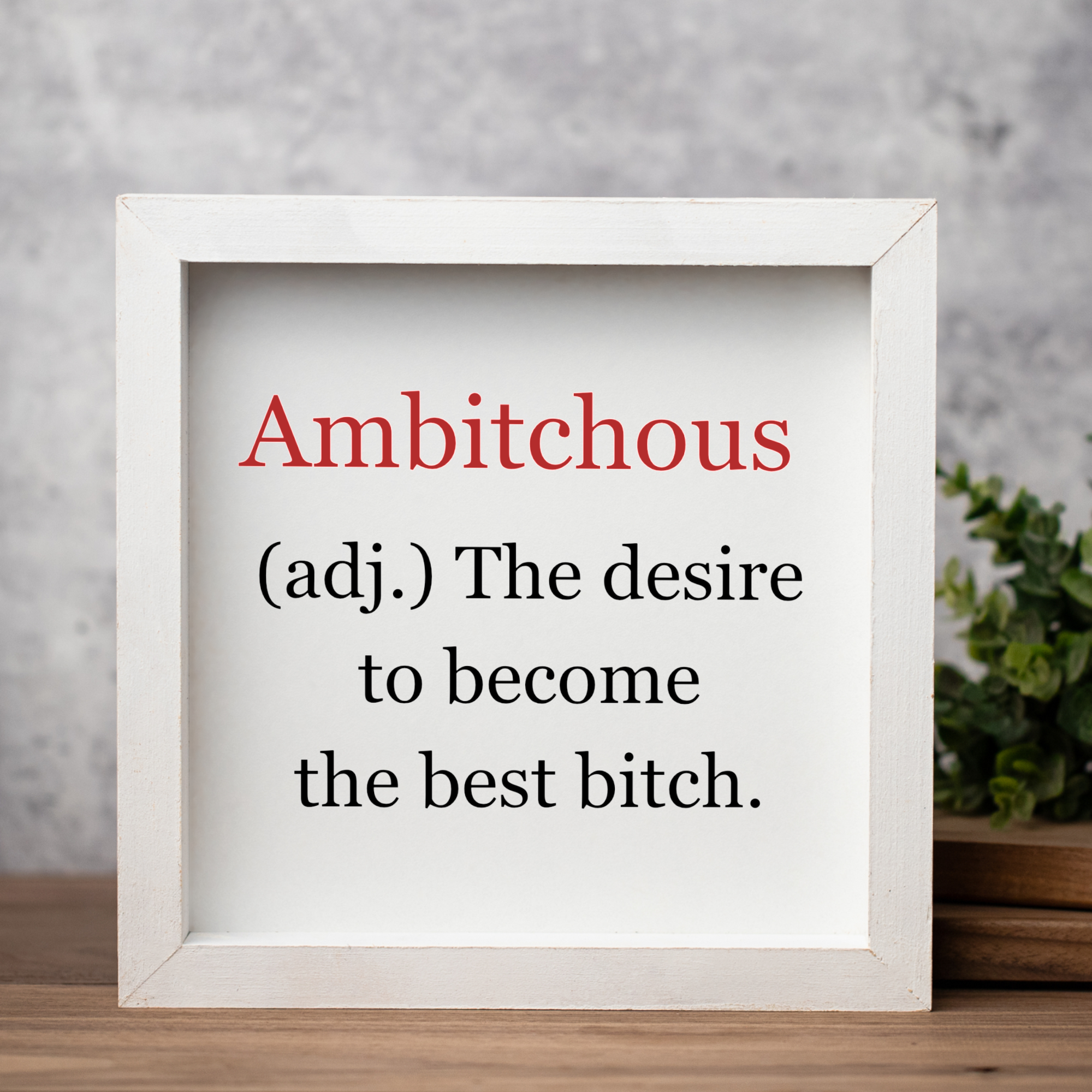Ambitchous Wooden Framed Wall Art