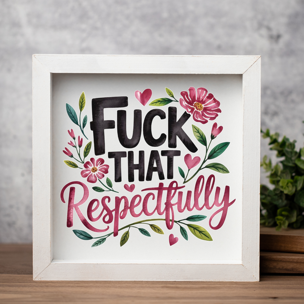 Fuck That Respectfully Wood Framed Wall Art