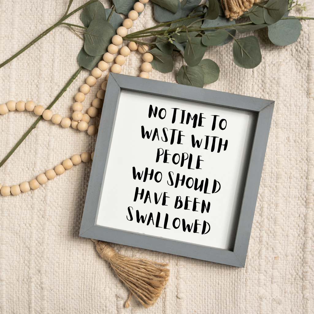 No Time To Waste With People Who Should Have Been Swallowed Wall Art