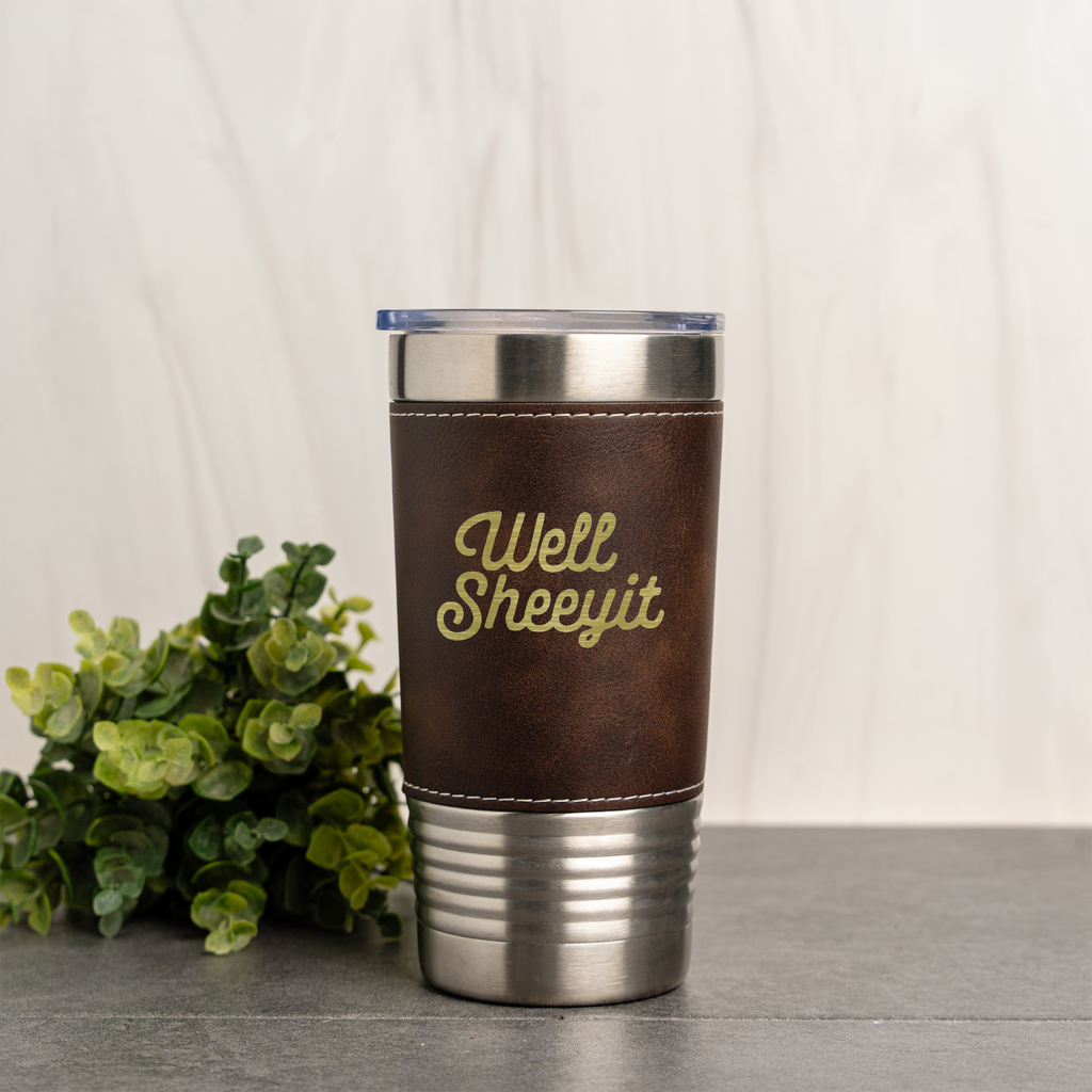 Well Sheeyit Leather Wrapped Tumbler
