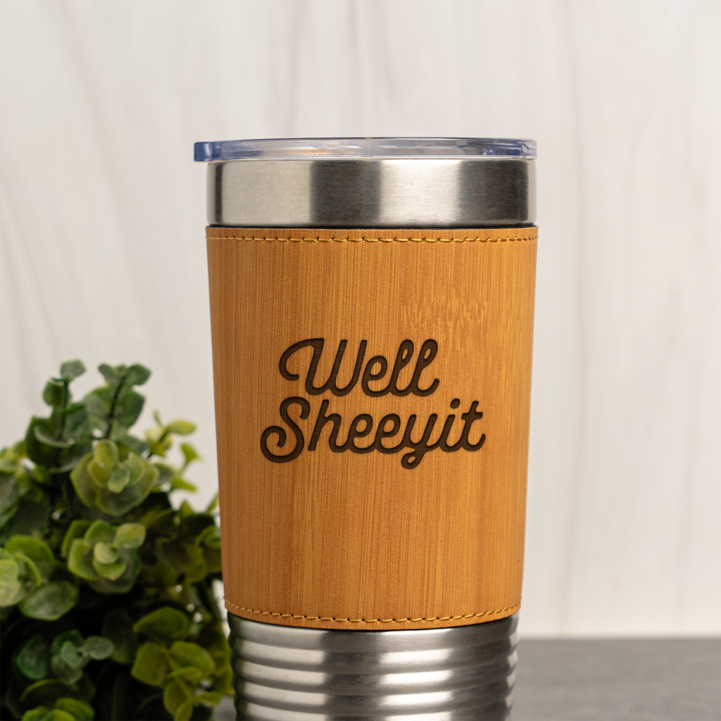 Well Sheeyit Leather Wrapped Tumbler
