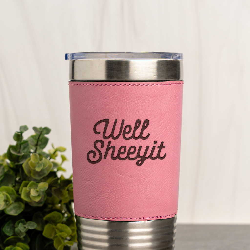 Well Sheeyit Leather Wrapped Tumbler