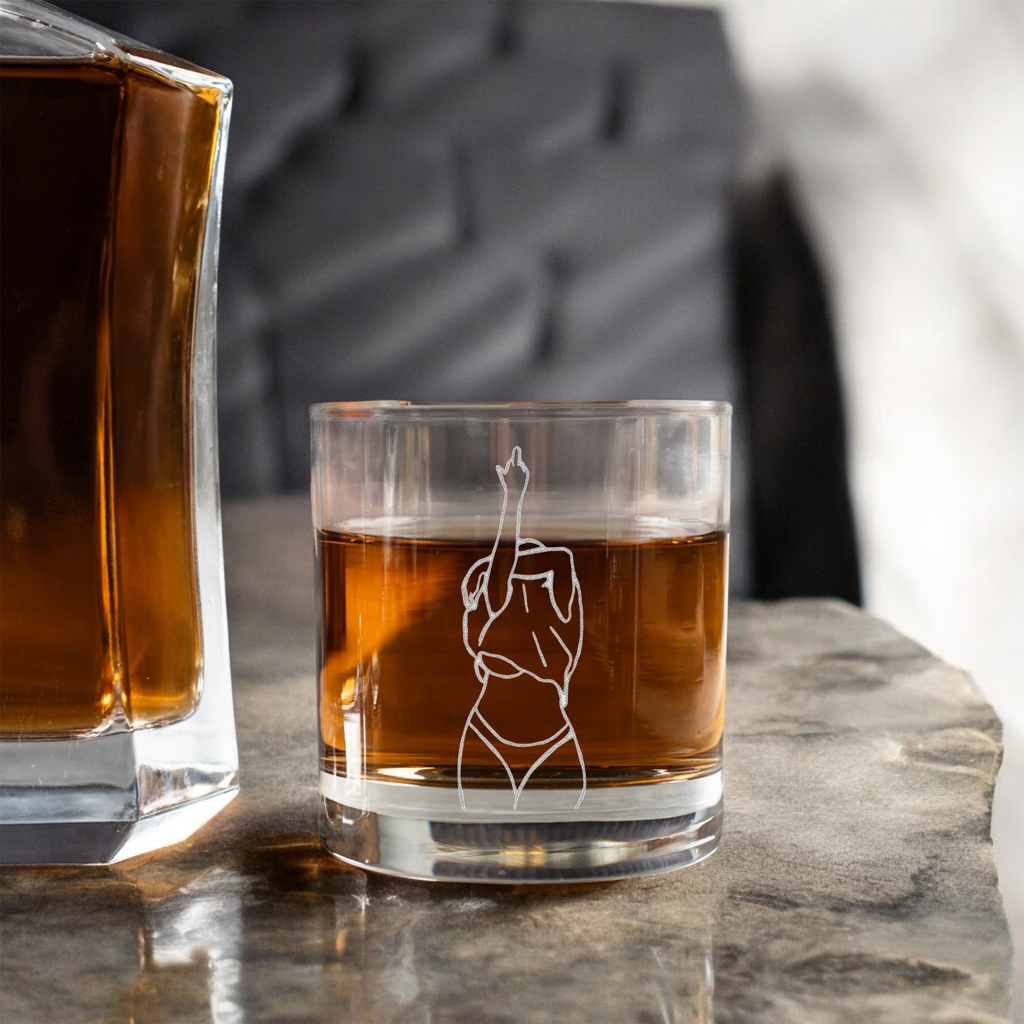 Woman Silhouette Whiskey Glass