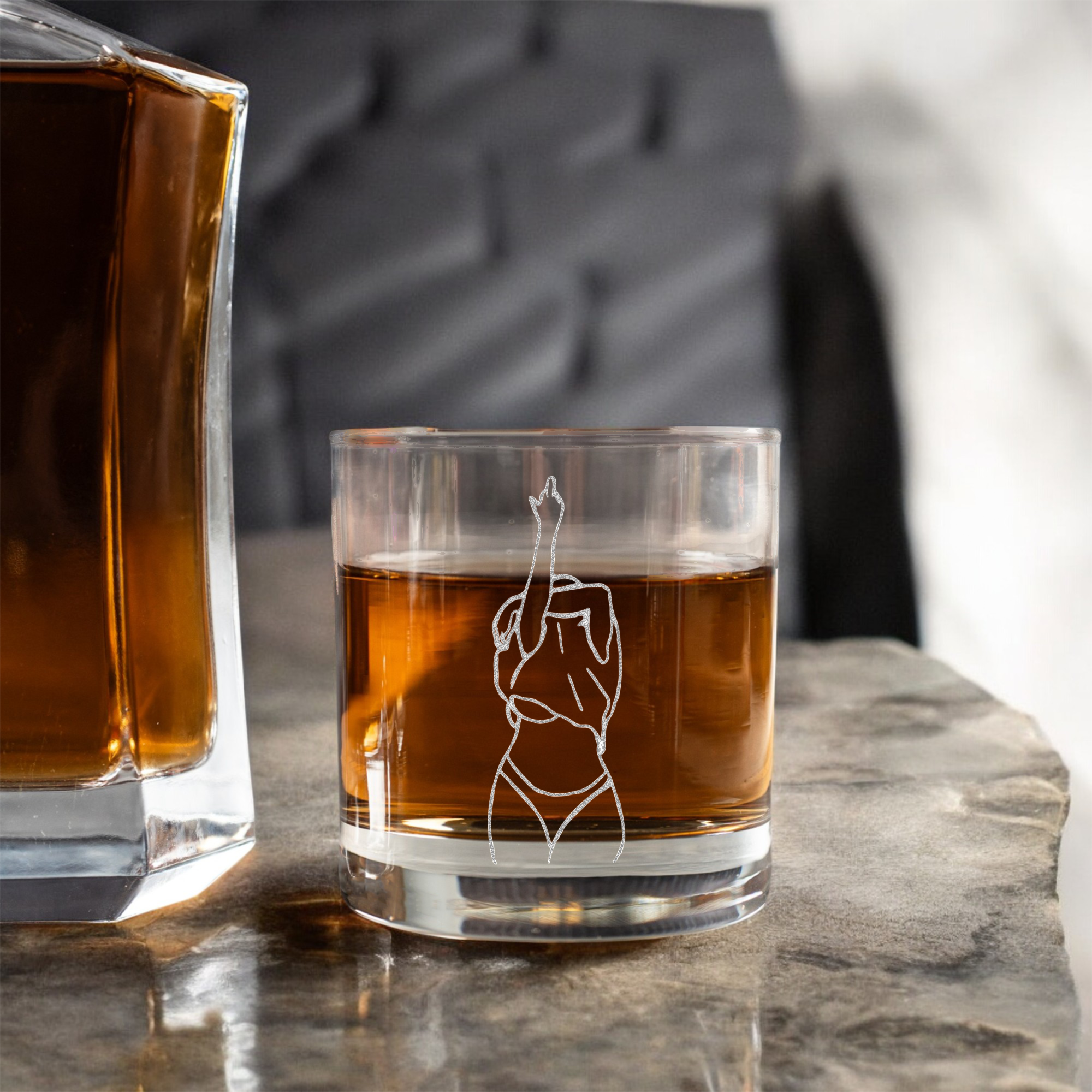 Woman Silhouette Whiskey Glass