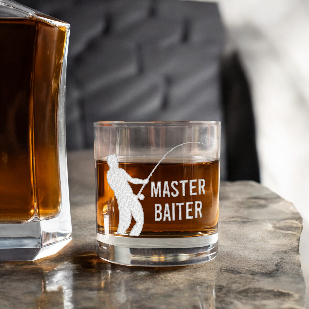 "Master Baiter" Engraved Whiskey Glass
