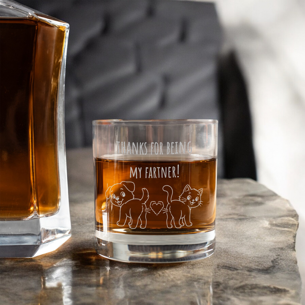 Whimsical 'Fartner' Whiskey Glass