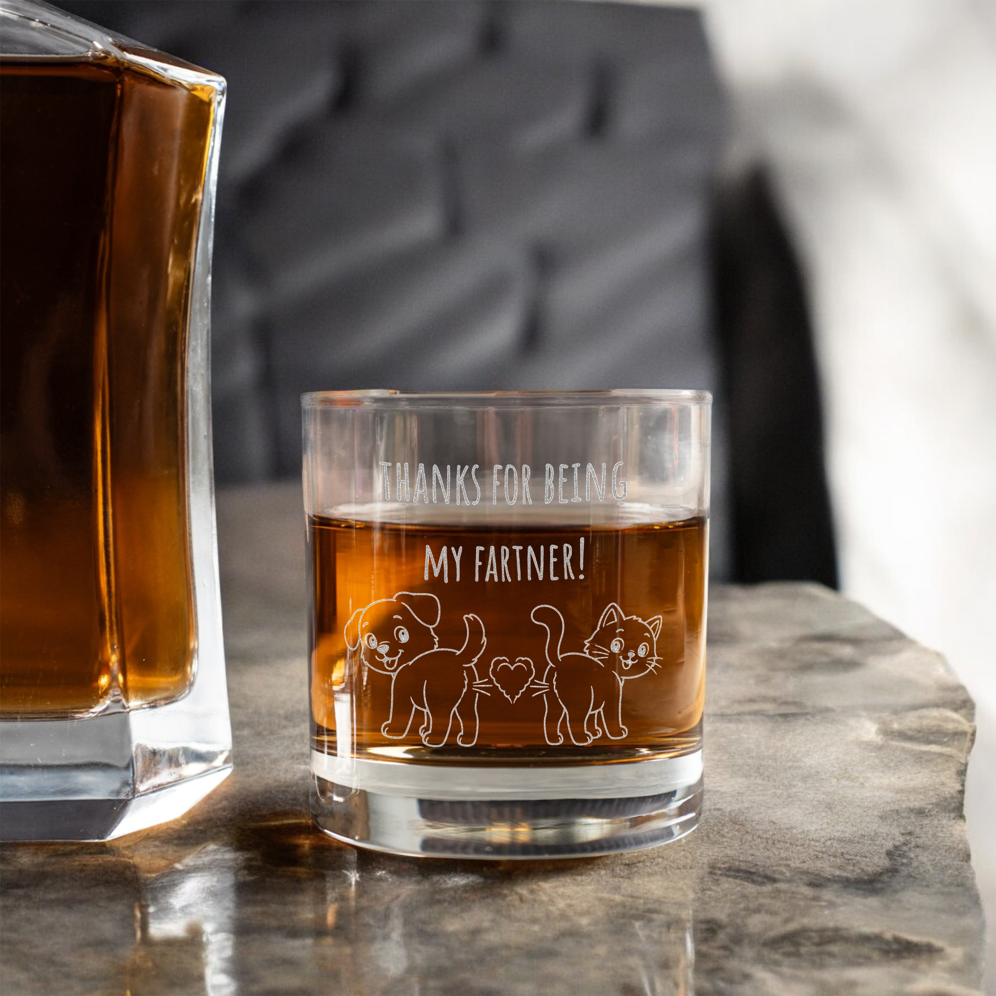 Whimsical 'Fartner' Whiskey Glass