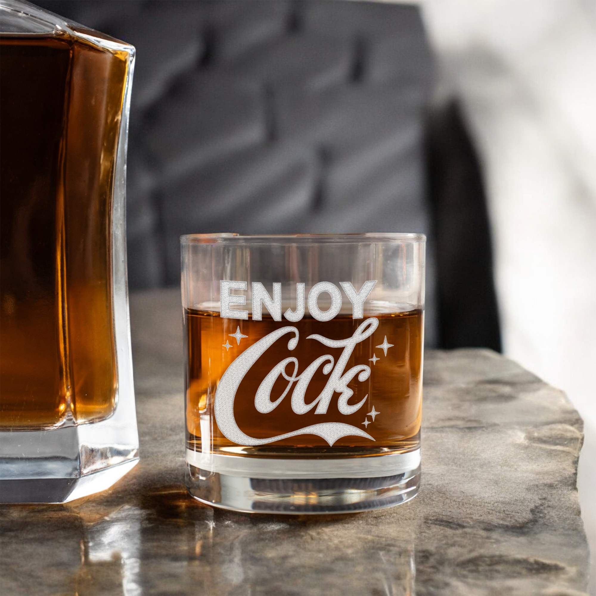 Enjoy Cock Whiskey Glass