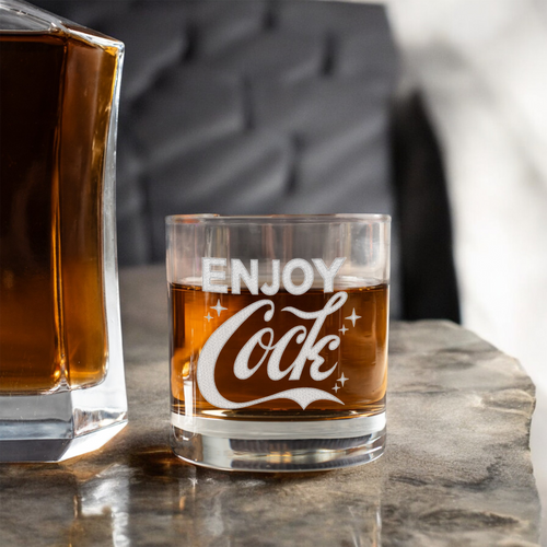 Enjoy Cock Whiskey Glass