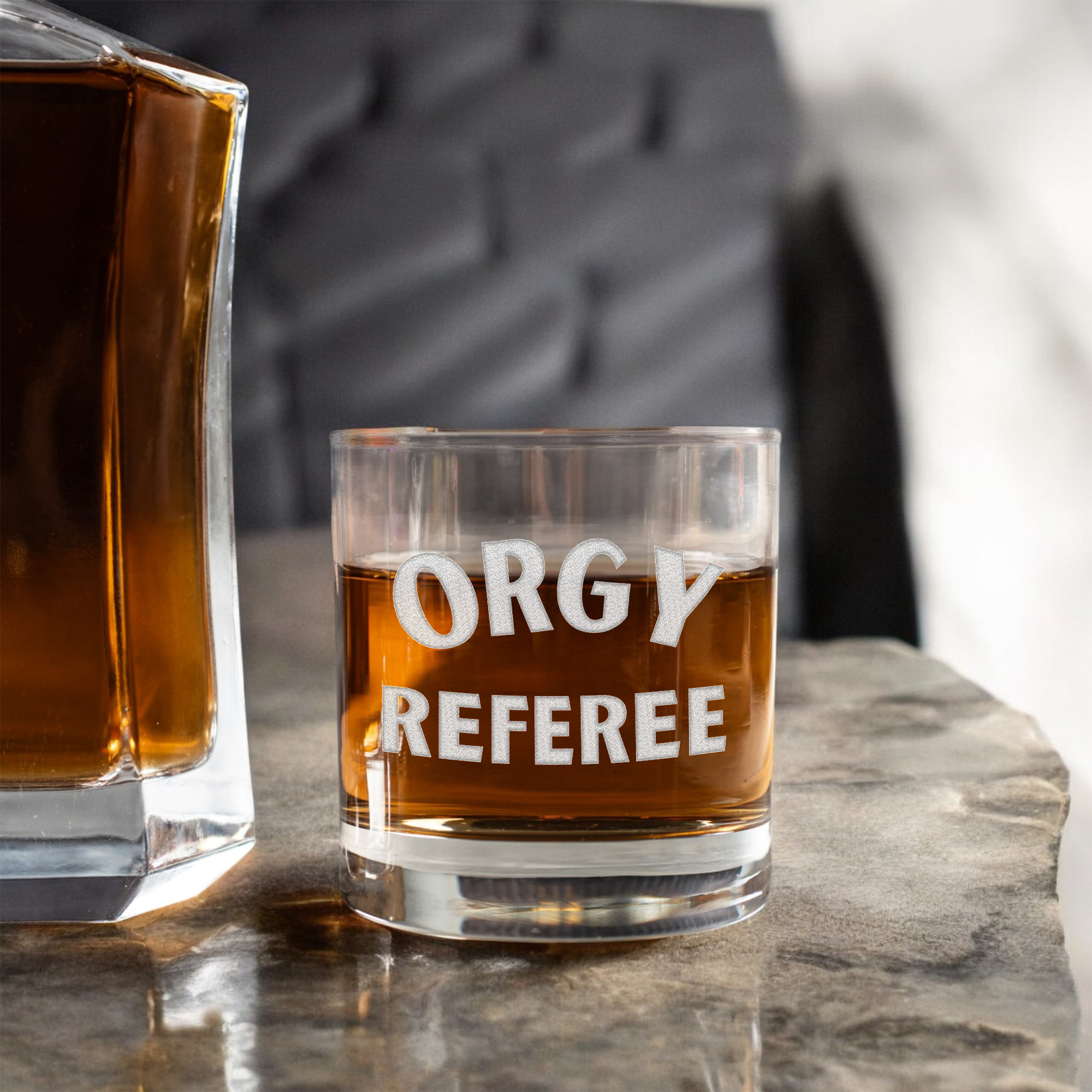 Orgy Referee Funny Whiskey Glass