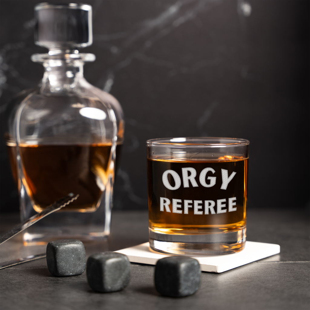 Orgy Referee Funny Whiskey Glass