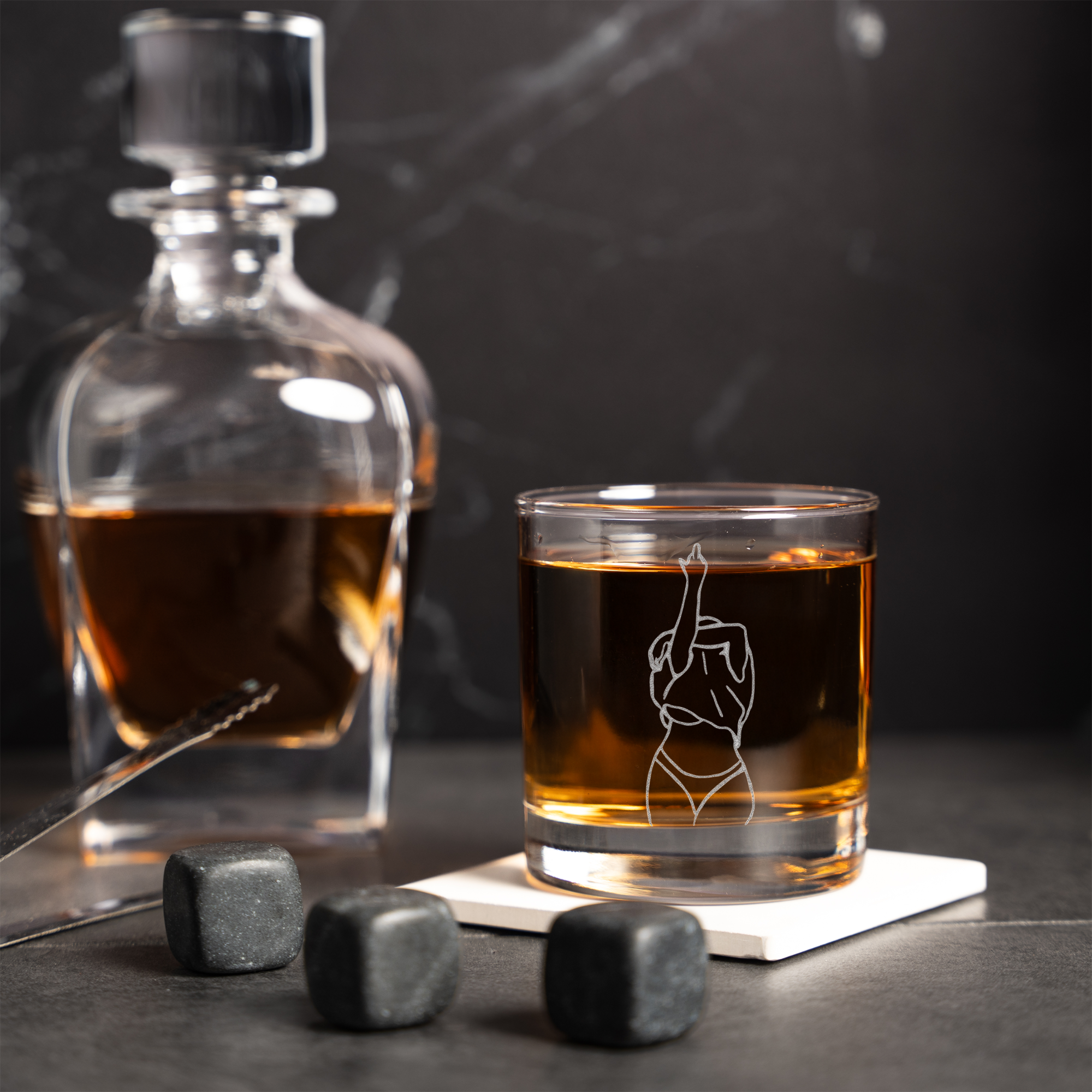 Woman Silhouette Whiskey Glass
