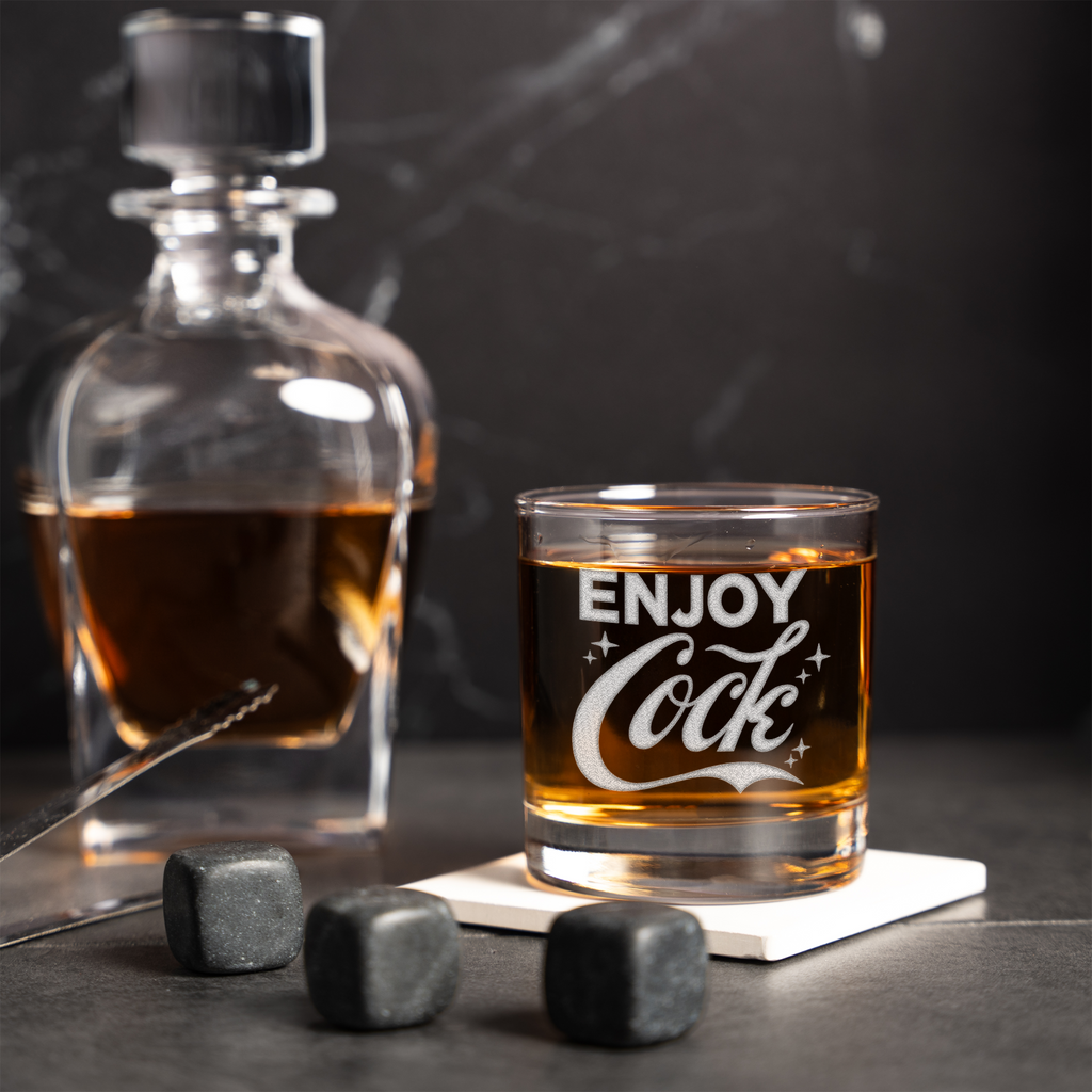 Enjoy Cock Whiskey Glass
