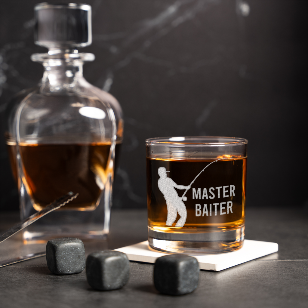 "Master Baiter" Engraved Whiskey Glass