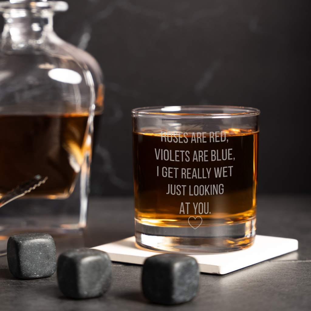 Cheeky Poem Whiskey Glass for Couples